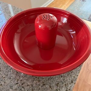 Fiesta Fiestaware Scarlet Red Pasta Serving Bowl and Cheese Shaker